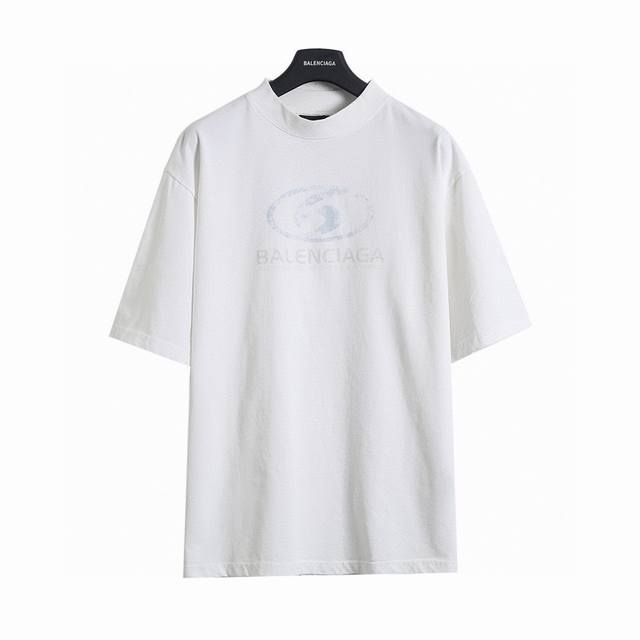 Balenciaga Blcg 25Ss distressed, washed, surf print short-sleeved T-shirt A must