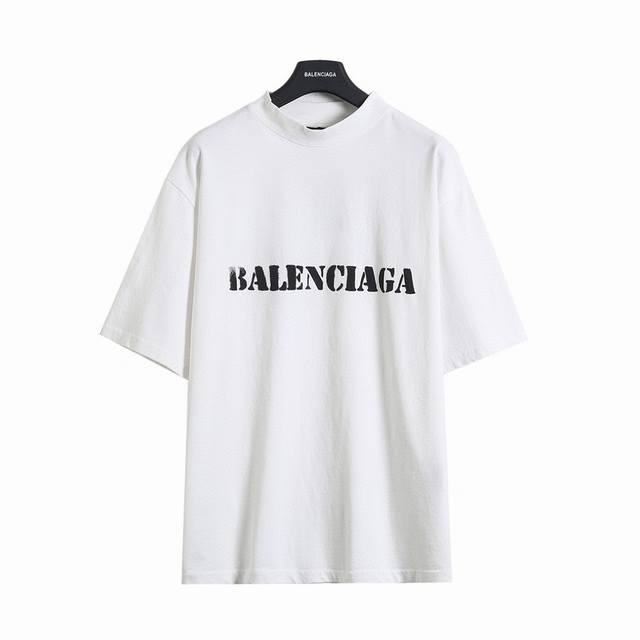 Balenciaga Blcg 25Ss fuzzy letter print short-sleeved T-shirtA must-have item fo