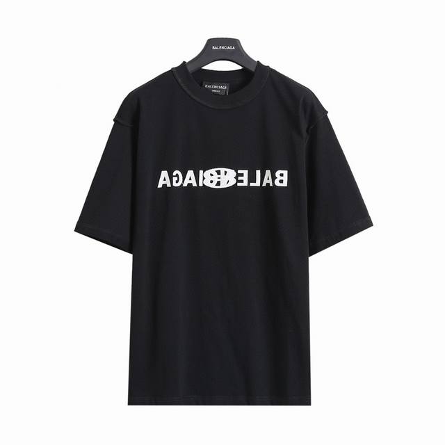 Balenciaga Blcg 25Ss reverse-embroidered double-ring reversible short-sleeved T-