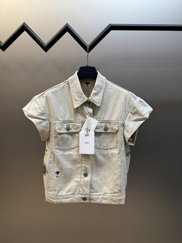 Dior Resort Collection Printed Linen Short-Sleeved Shirt Size: SML DDD