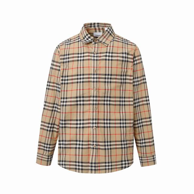 Burberry's new striped long-sleeved shirt features classic Burberry plaid elemen