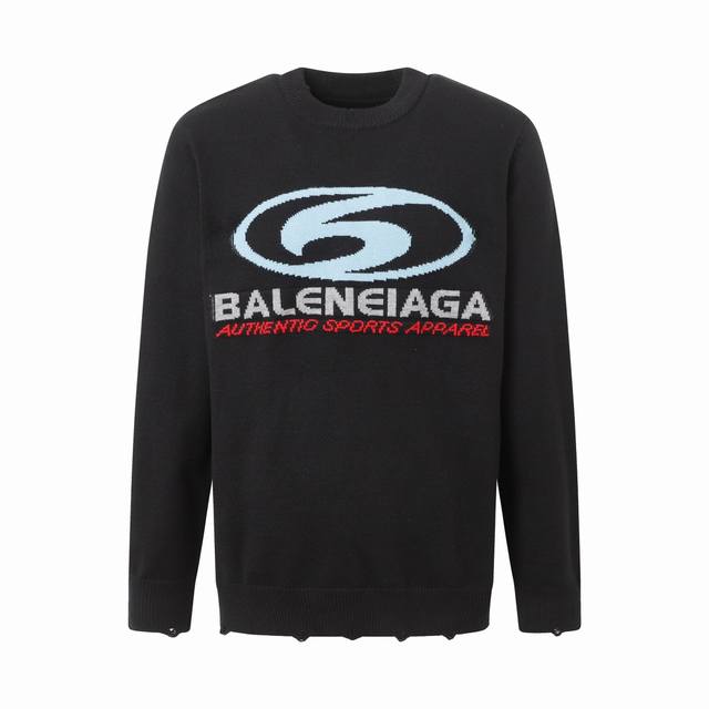 Balenciaga Paris family 24Ss latest model front and back logo surf knit sweater