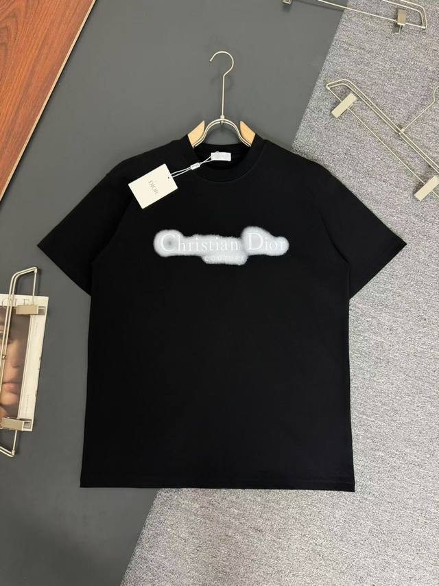 Dior*Dior*320g heavyweight cotton T-shirt, thick, breathable, loose fit, printed