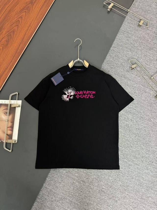 Lv*Louis Vuitton*280g heavyweight cotton T-shirt with a loose fit. Heavy-duty rh