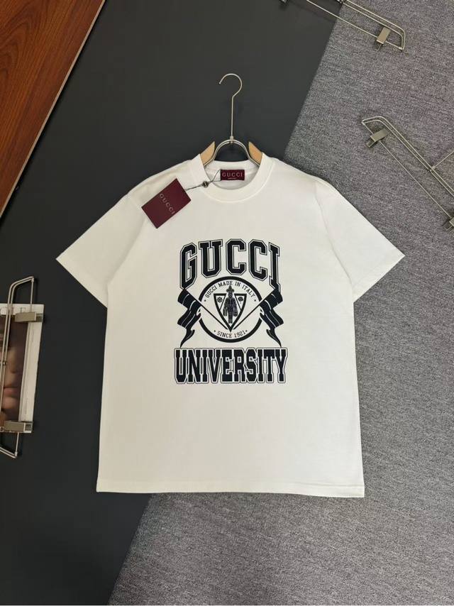 Gucci*Gucci*320g heavyweight cotton T-shirt, thick, breathable, loose fit, print
