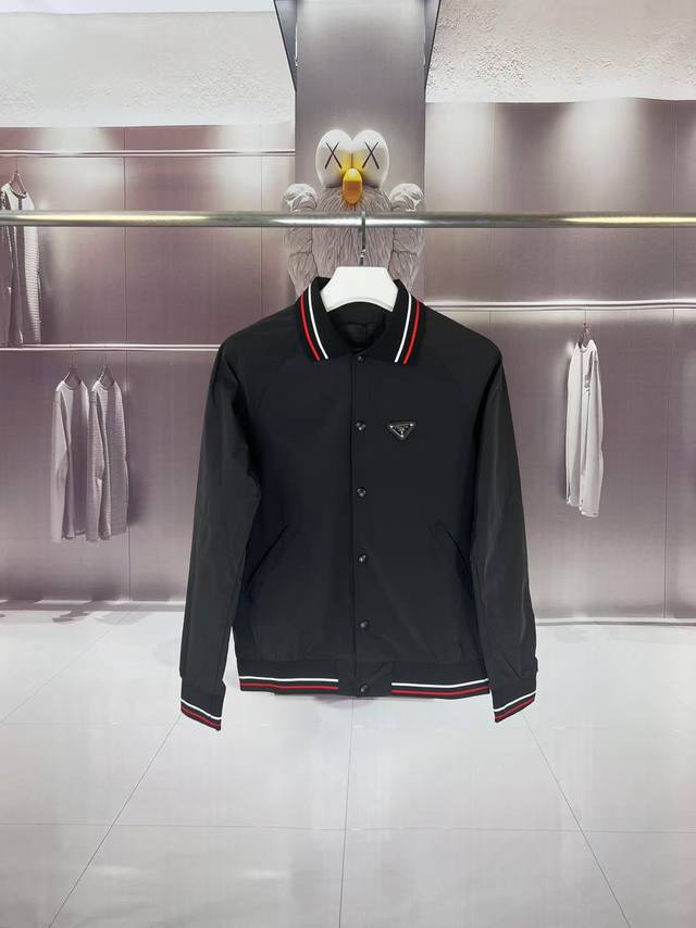 Prada 2025 Fall/Winter new style lapel flight jacket baseball jacket official we