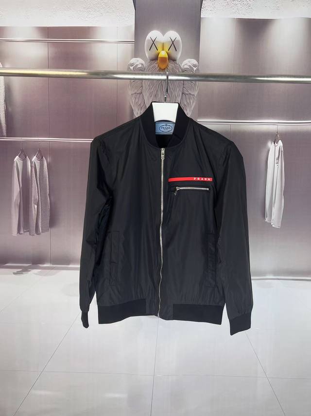 Prada 2025 Fall/Winter new style stand-up collar flight windbreaker jacket with