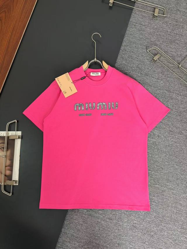 Miumiu*Miao Miao*320g heavyweight cotton T-shirt, thick, breathable, loose fit,