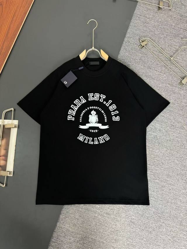 Prada *Prada* 320g heavyweight cotton T-shirt, loose fit, 3D printing, logo desi