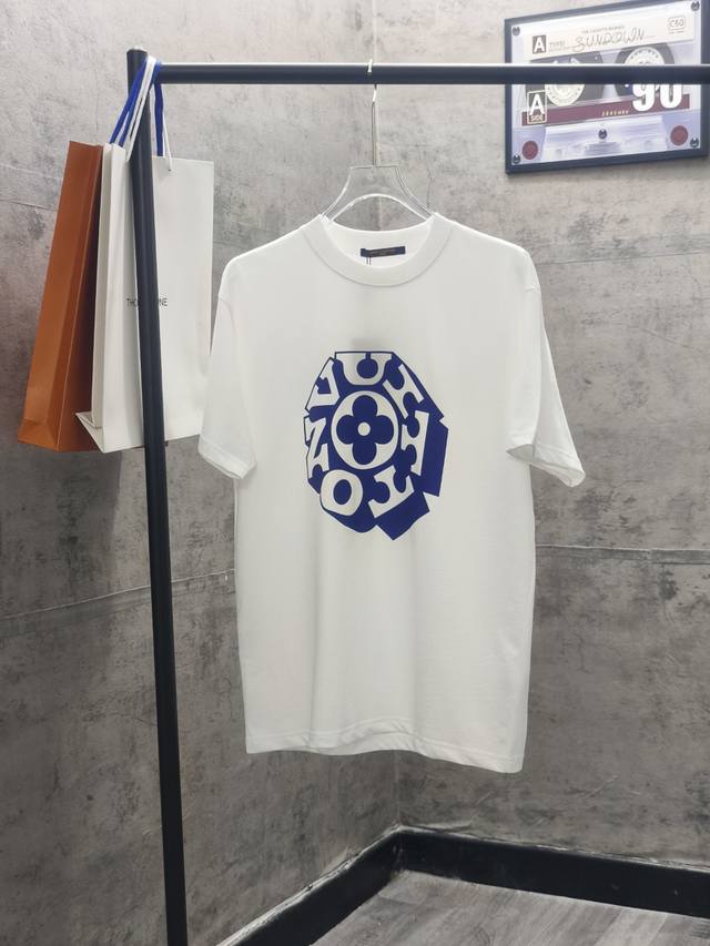 Lv*Louis new spring and summer floral print series T-shirt customized 280g 32s c
