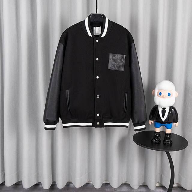 Gvc Givenchy baseball jacket DDD. New fall/winter style. 60% wool + 40% organic