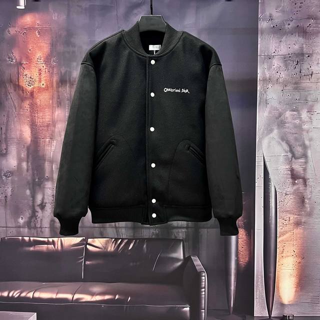 Style number S60 Dior2025Ss catwalk baseball jacket jacket Using towel embroide
