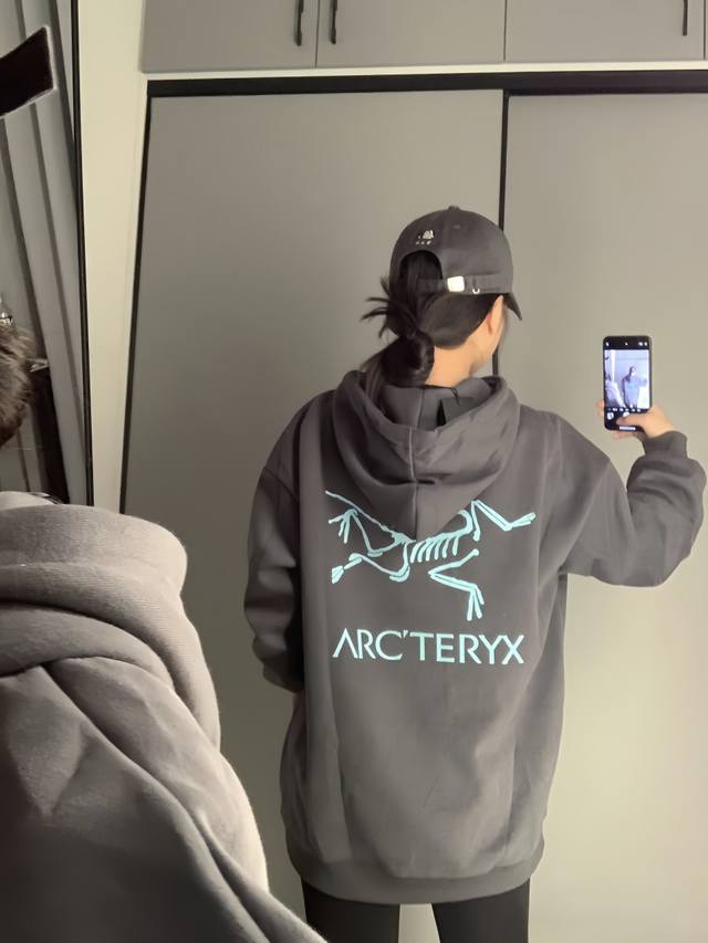New Control 105 Arc'teryx Autumn/Winter Hooded Logo Couple's Fleece Sweatshirt