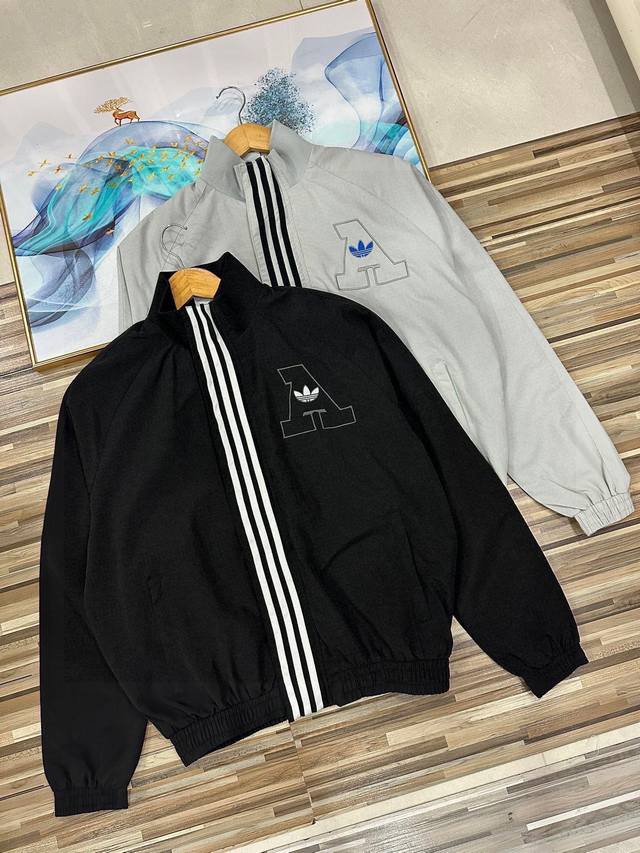 New arrival! Adidas Trefoil stand-collar jacket for men, sportswear, and unisex