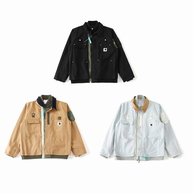 Sacai X Carhartt Wip Fw23 collaboration: Fw23 loose-fitting, casual, faux two-pi