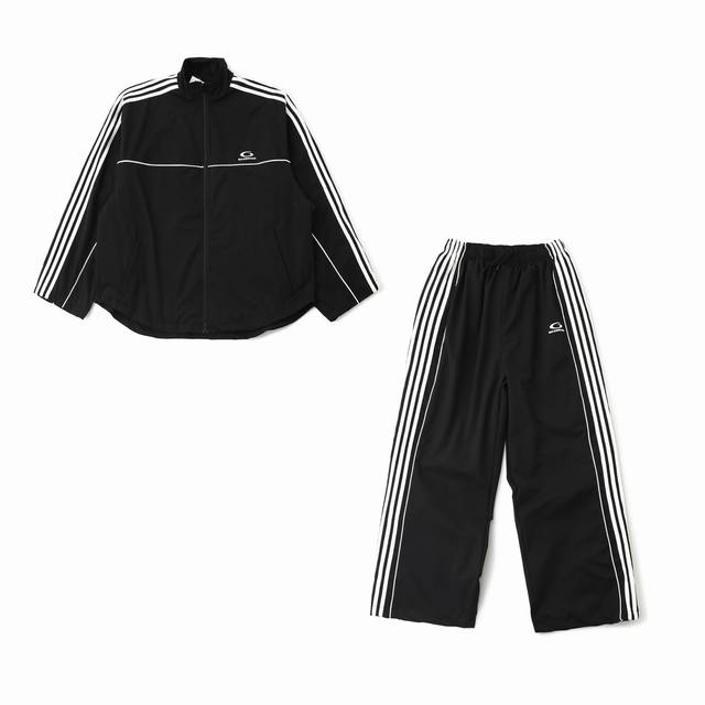 Balenciaga 25Fw Tracksuit Five-stripe circular embroidery sports casual trousers