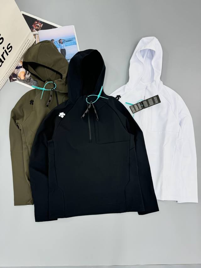 Descente outdoor running sports fitness training pullover half-zip functional ho