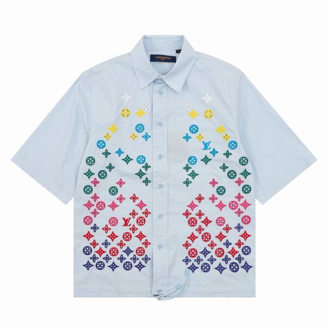 Louis Vuitton Louis Vuitton hollow monogram embroidered short-sleeved shirt Size