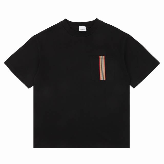 Burberry Burberry classic pocket ribbon logo couple's short-sleeved T-shirt Size