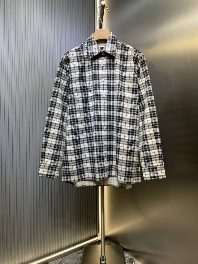 Mm6 Margiela plaid reversible long-sleeved shirt Size: S-Xl DDD