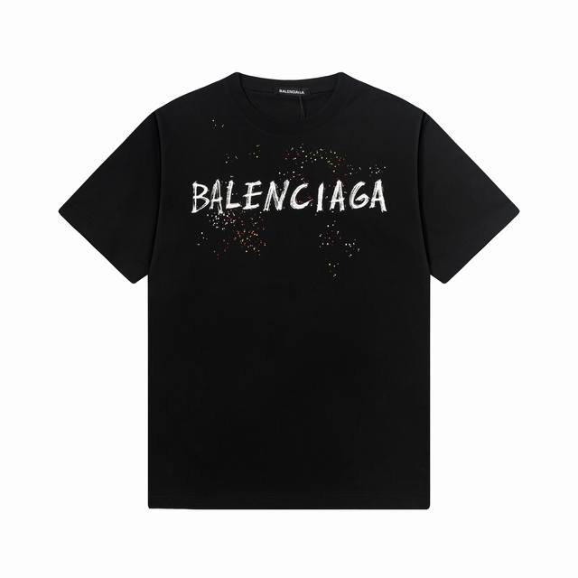 Balenciaga Paris family 25Ss new printed logo letter short sleeve high quality f