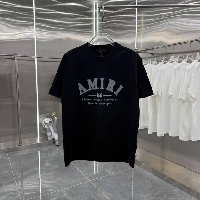 Ami 2025 Spring and Autumn new 320g custom fabric round neck short sleeves perso