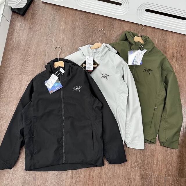 New spring style laminated jacket black, white and green size S to 2Xl Arc'teryx