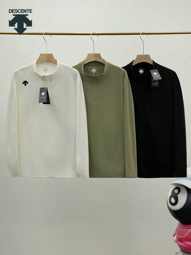 Descente half-zip base shirt, men's outdoor leisure fitness running high elastic