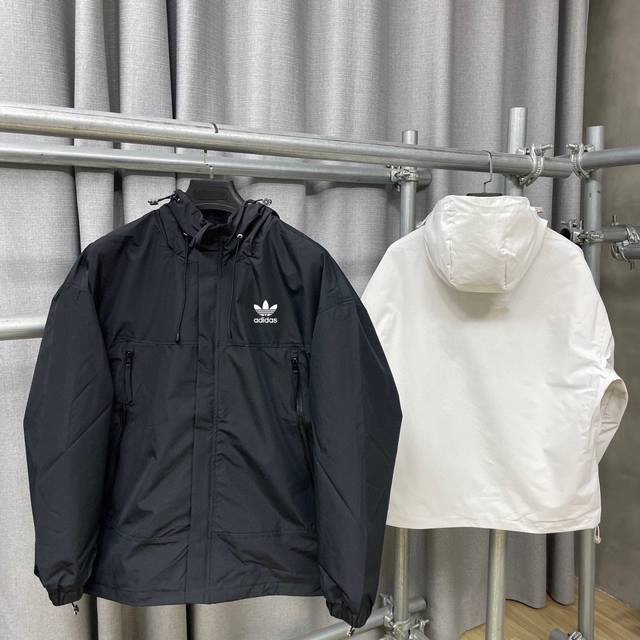 New Adidas Adidas contrast color stitching hooded windbreaker jacket 24Ss new sp