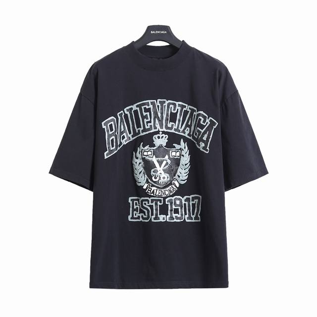 Balenciaga Blcg 25Ss foaming scissors crown heavy washed and distressed short-sl