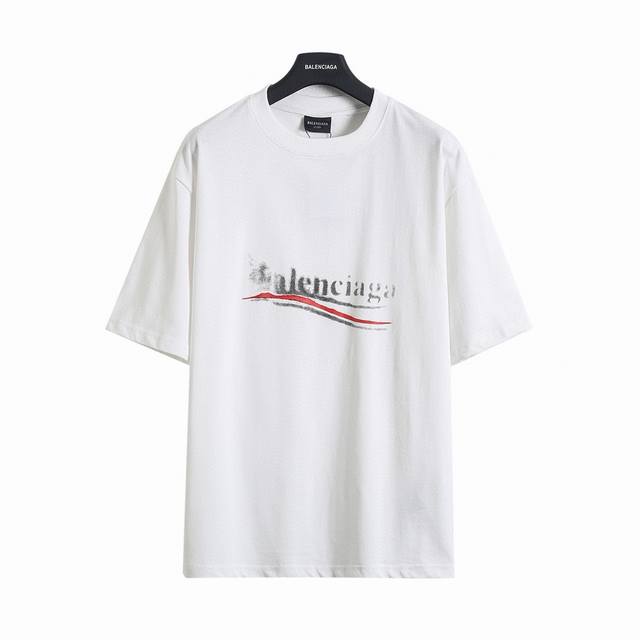 Balenciaga Blcg 25Ss fuzzy cola print short-sleeved T-shirt A must-have for ever