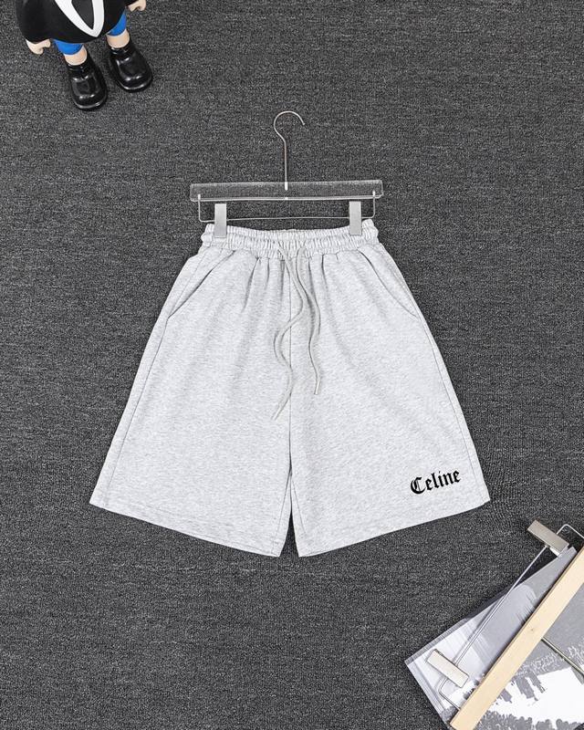 Celine pure cotton shorts, sweatpants, and shorts (DDD). 1:1 matching fabric, 36
