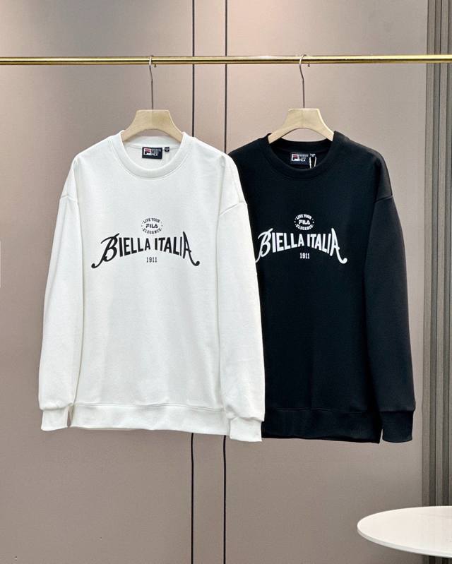 Fila 1911 Retro Classic Autumn New Knitted Terry Pullover Sweatshirt, Casual Cou