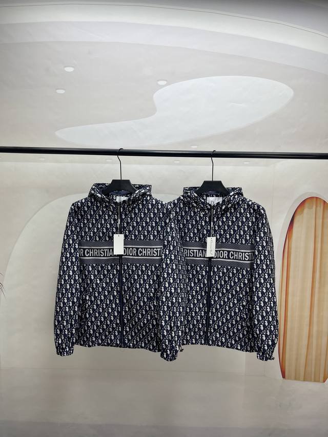 Dior all-over printed hooded jacket, DDD, dropped shoulder sleeves, chest logo p