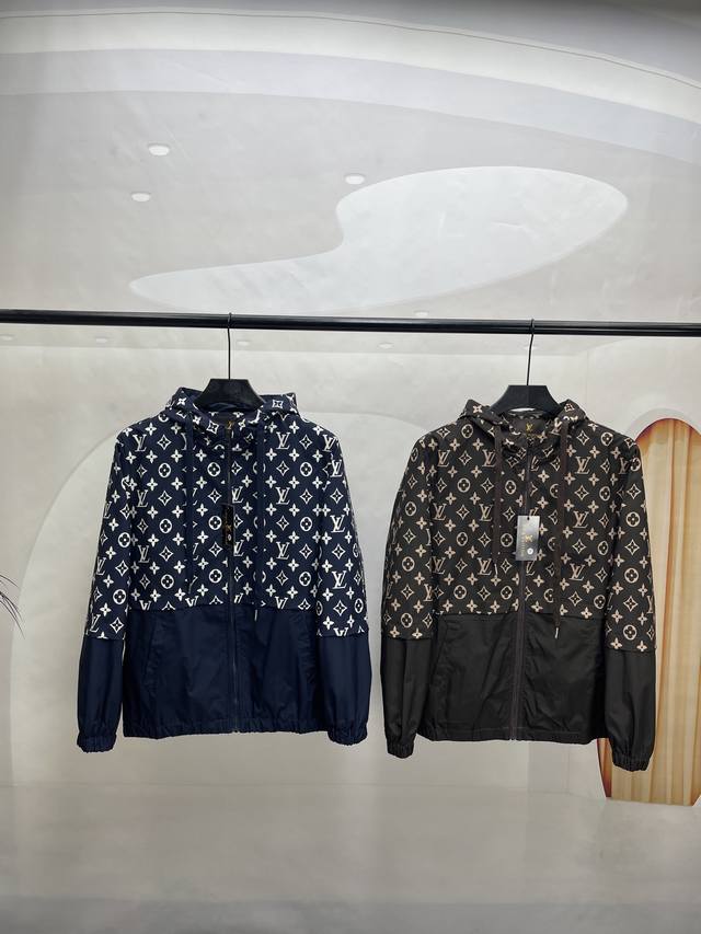 Lv Louis Vuitton's new all-over print and monogrammed jacket, a casual couple's