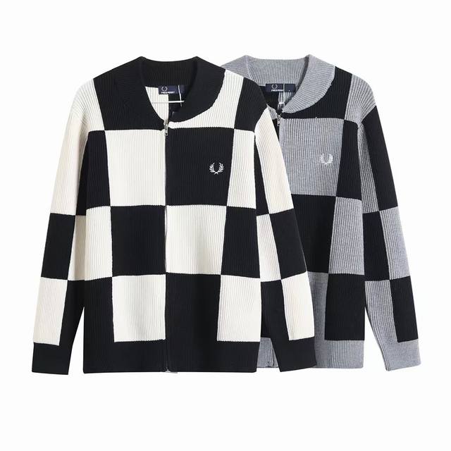 25Ss Wheat Ear Knit Cardigan Fred Perry Zipper Sweater Pull it on and it's conve