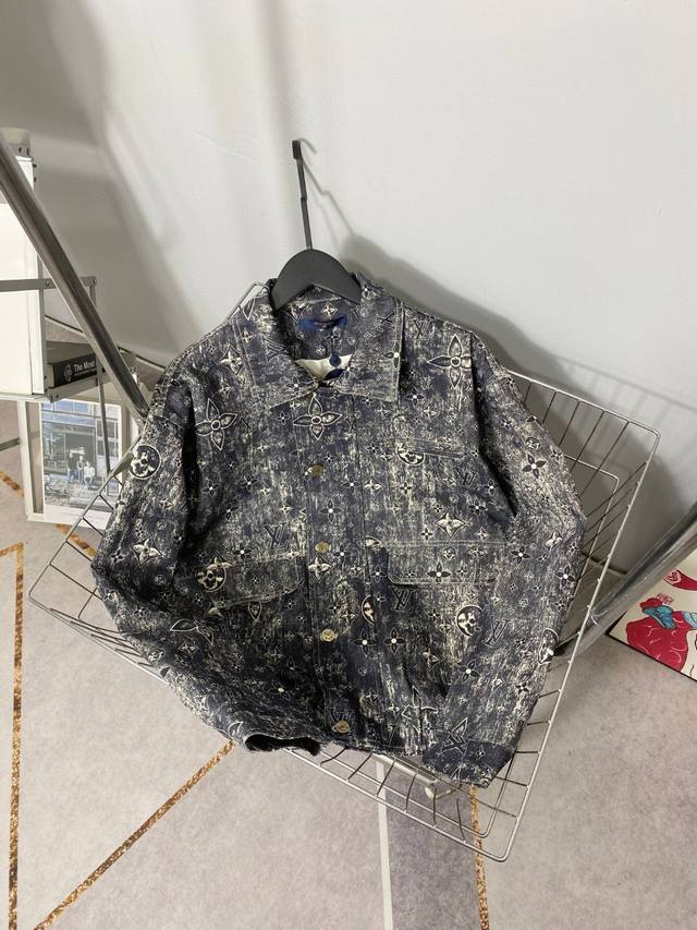 Louis Vuitton Vintage Obscure Monochrome Zippered Buttoned Waisted Denim Jacket