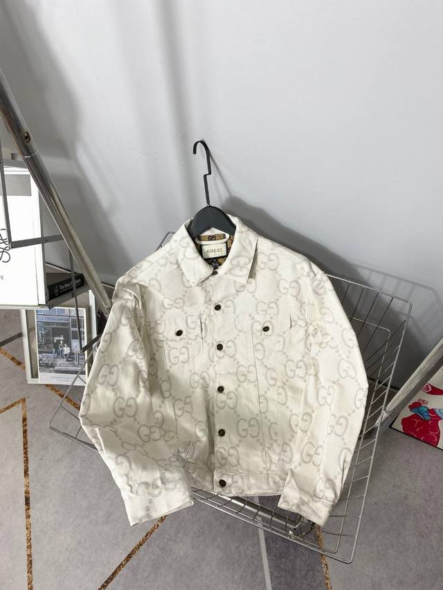 Gucci Double G allover monogram jacquard couple's high-quality denim jacket in i