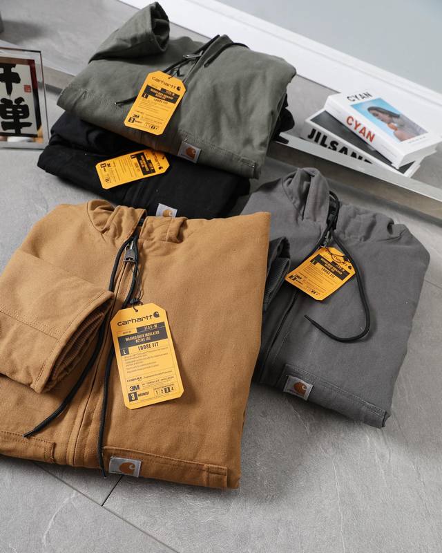 Actual photos of the Carhartt canvas hooded jacket. Carhartt heavyweight canvas
