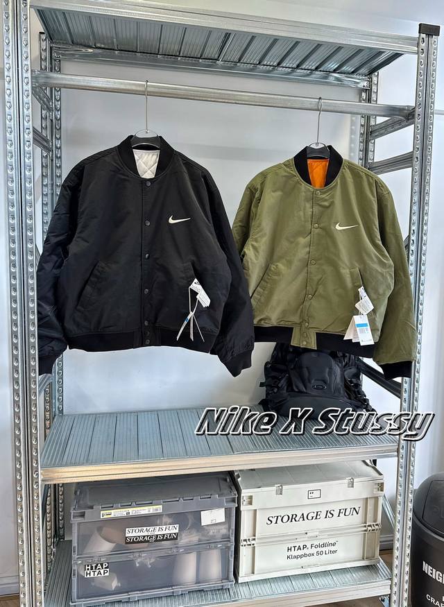 Stussy X Nike Fw Stussy Nike joint double-sided jacket diamond quilted thin cott