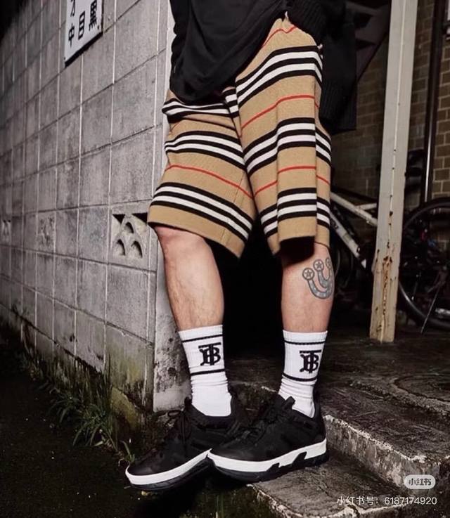 Model Image Bbr Burberry Classic Striped Plaid Wool Shorts, Unisex. These shorts