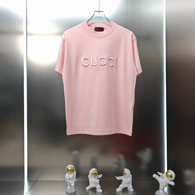 Gucci 2025 Spring/Summer new unisex short-sleeved T-shirt! Custom-made 300g doub