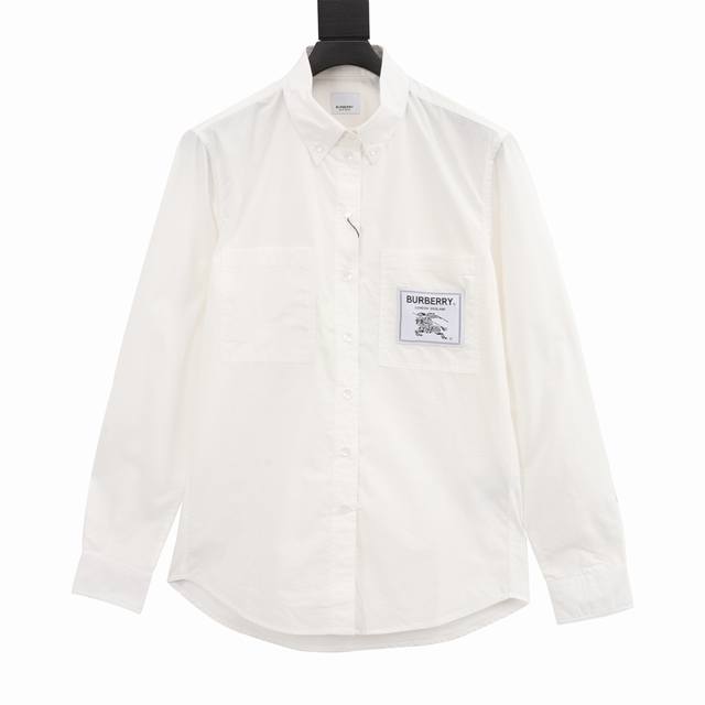 Burberry Long-sleeved Shirt with Horse Patch on the Chest. DDD. This Burberry br
