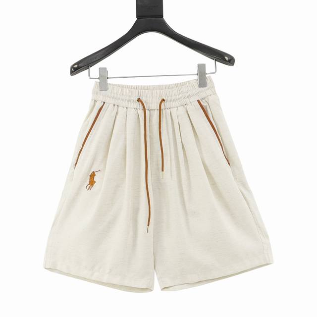 Ralph Lauren War Horse Embroidered Tencel Linen Casual Shorts A perfect summer c