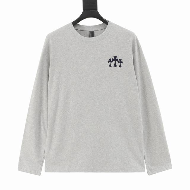 Chrome Hearts SS25 flocked logo print crew neck long-sleeved T-shirt, a popular