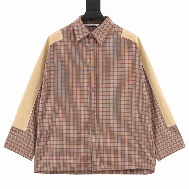 Acne Plaid Long Sleeve Shirt Craft Description: Plaid pattern with contrasting c