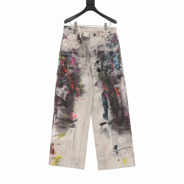 Acne Stuidios ink-splashed work jeans DDD, originally purchased for 6,500, are m