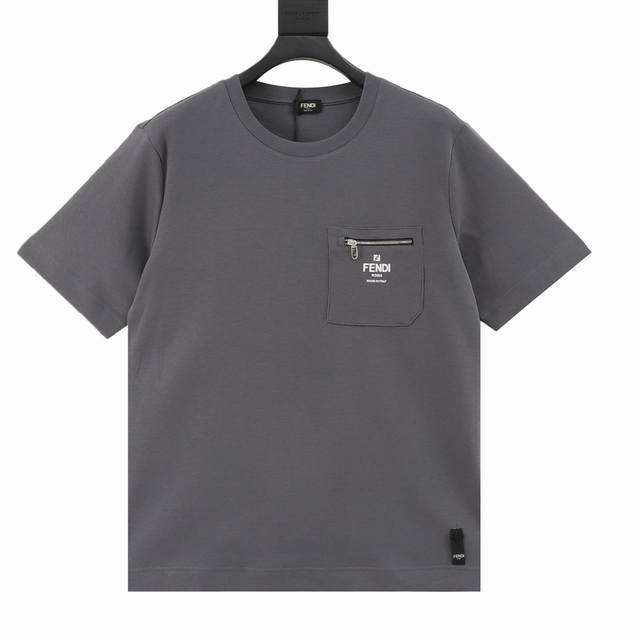 Fendi 25Ss Pocket Zipper Print Short Sleeve 2025 Fendi new short-sleeved round n
