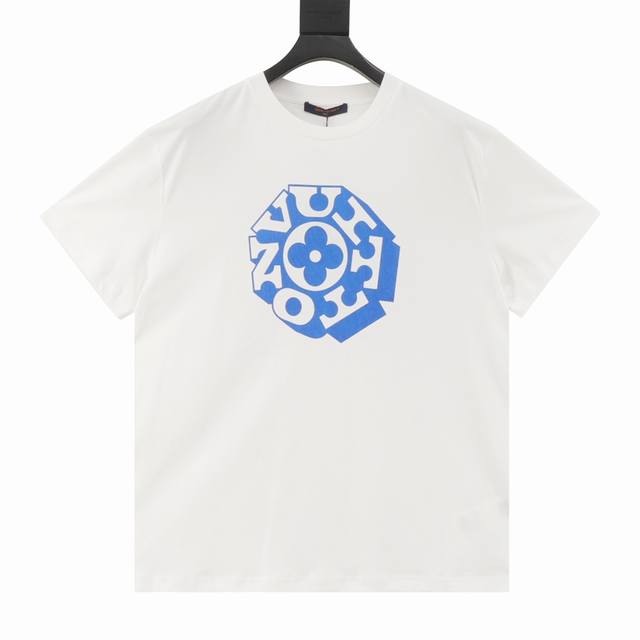 Louis Vuitton Lv blue circle print short-sleeved T-shirt authentic 9 purchase, c