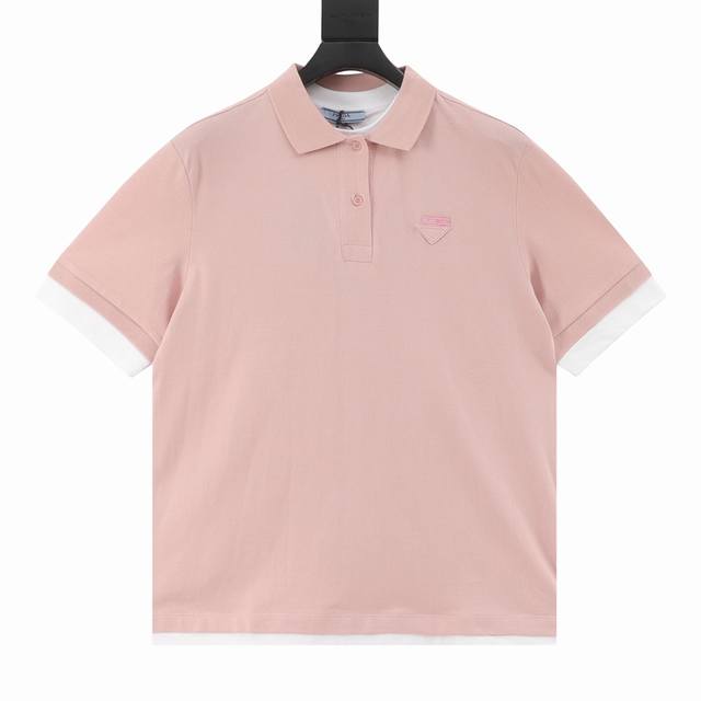 Prada Prada Prd jersey patch fake two-piece short-sleeved polo shirt Authentic 6
